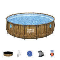 Bestway Bazén Power Steel Wood Swim Vista 4,88 x 1,22 m set vrátane príslušenstva