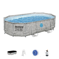 Bestway Bazén Power Steel Stacked Stone Swim Vista 4,88 x 3,05 x 1,07 m set vrátane príslušenstva
