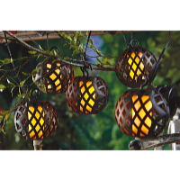 Garden King Solárna svetelná LED reťaz, 6 lampášov, teplá biela SL-1013