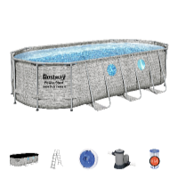 Bestway Bazén Power Steel Stacked Stone Swim Vista 5,49 x 2,74 x 1,22 m set vrátane príslušenstva