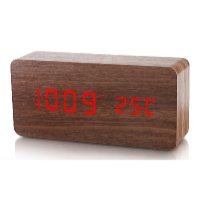 Platinium Drevený digitálny LED budík WAC-020