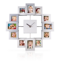 Platinium Nástenné hodiny s fotorámikom hranaté