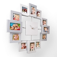 Platinium Nástenné hodiny s fotorámikom hranaté