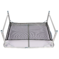 Garden King Kempingový skladací stolík s odkladacou sieťkou 90 x 72 x 60 cm, sivý