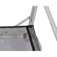 Garden King Kempingový skladací stolík s odkladacou sieťkou 90 x 72 x 60 cm, sivý