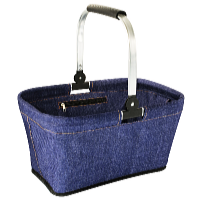 HomeLife Nákupný skladací košík 46 x 28 x 23 cm jeans