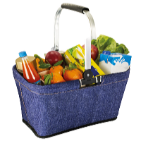 HomeLife Nákupný skladací košík 46 x 28 x 23 cm jeans