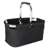 HomeLife Nákupný skladací košík 43 x 27 x 23 cm čierny