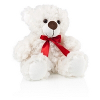 Kids World Plyšový medvedík 25 cm biely