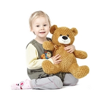 Kids World Plyšový medvedík 31 cm hnedý