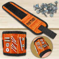 Profi Tools Magnetický náramok pre kutilov, 32 x 9 cm, oranžový