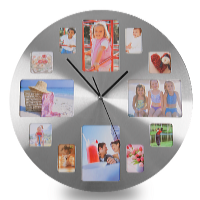 Platinium Nástenné hodiny s fotorámikmi kruhové