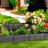 Garden King Záhradný plastový obrubník s imitáciou kameňa 10 ks