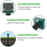 Garden King Solárny odpudzovač krtkov Quadro SD-SL080A 2 ks