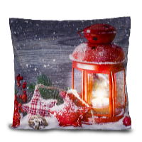 HomeLife LED svietiaca obliečka na vankúš Lampáš červená 40 x 40 cm