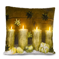 HomeLife LED svietiaca obliečka na vankúš Sviečky 40 x 40 cm