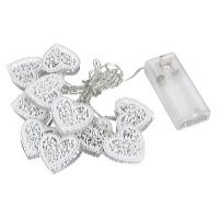 Platinium Svetelná LED reťaz 10 diód, kovové srdce, 1,6 m, teplá biela