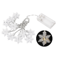 Platinium Svetelná LED reťaz 10 diód, kovové vločky, 1,6 m, teplá biela