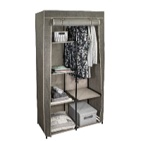 HomeLife Textilná skriňa s policami hnedá