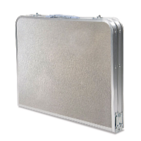 Garden King Kempingový skladací stolík s odkladacou sieťkou 90 x 72 x 60 cm, sivý