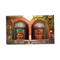 Arôme Vianočná vonná sviečka Pine Forest + Gingerbread Cookies, 2 x 85 g