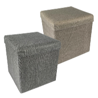 HomeLife Skladací taburet s úložným priestorom 37 x 37 cm antracit