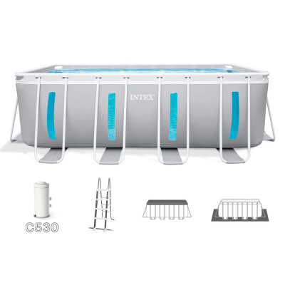 Intex Bazén Prism Frame Clearview 4 x 2 x 1,22 m s príslušenstvom