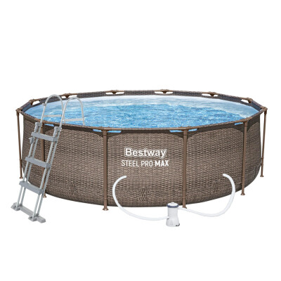 Bestway Bazén Steel Pro Max Rattan 3,66 x 1 m set vrátane príslušenstva