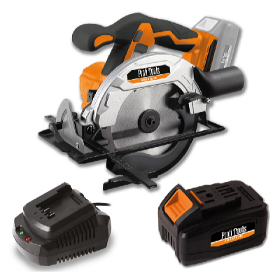 Profi Tools AKU okružná píla M0Y-KT01-18 + AKU batéria 20V 4Ah + rýchlonabíjačka