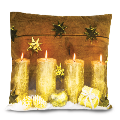 HomeLife LED svietiaca obliečka na vankúš Sviečky 40 x 40 cm