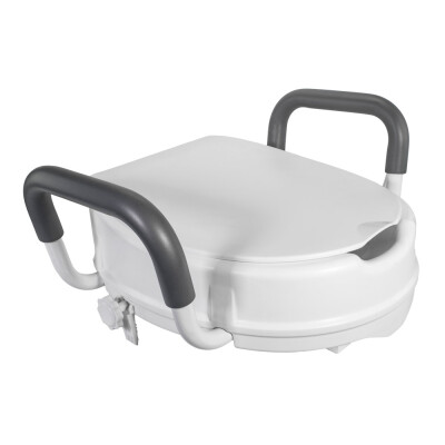 HomeLife Zvýšené sedadlo na WC s poklopom a madlami DELUXE BTM580