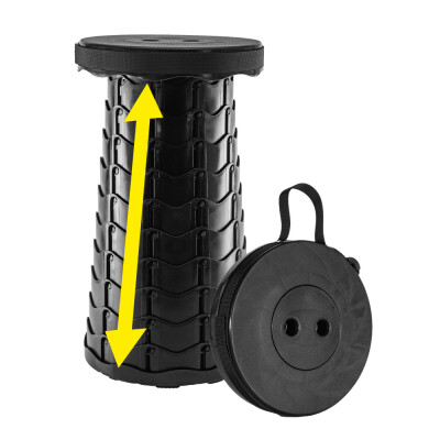 HomeLife Teleskopická stolička SMARTY, čierna