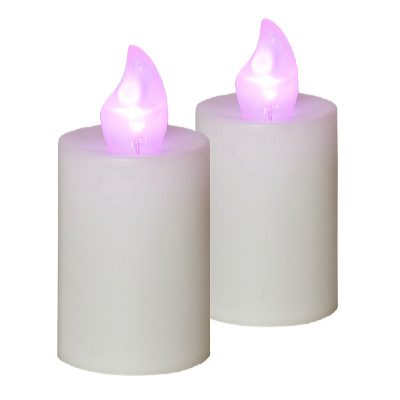 HomeLife Elektrická sviečka s plameňom 2 ks biela