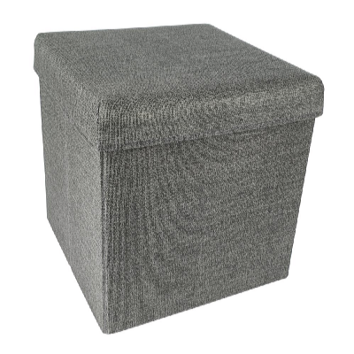 HomeLife Skladací taburet s úložným priestorom 37 x 37 cm antracit