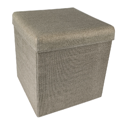 HomeLife Skladací taburet s úložným priestorom 37 x 37 cm béžová