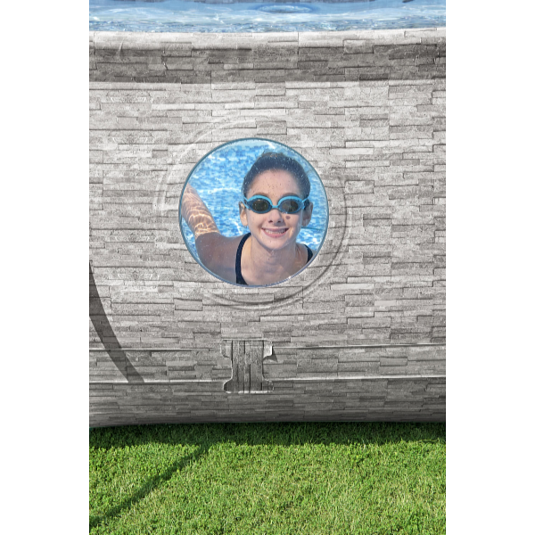 Bestway Bazén Power Steel Stacked Stone Swim Vista 4,88 x 3,05 x 1,07 m set vrátane príslušenstva