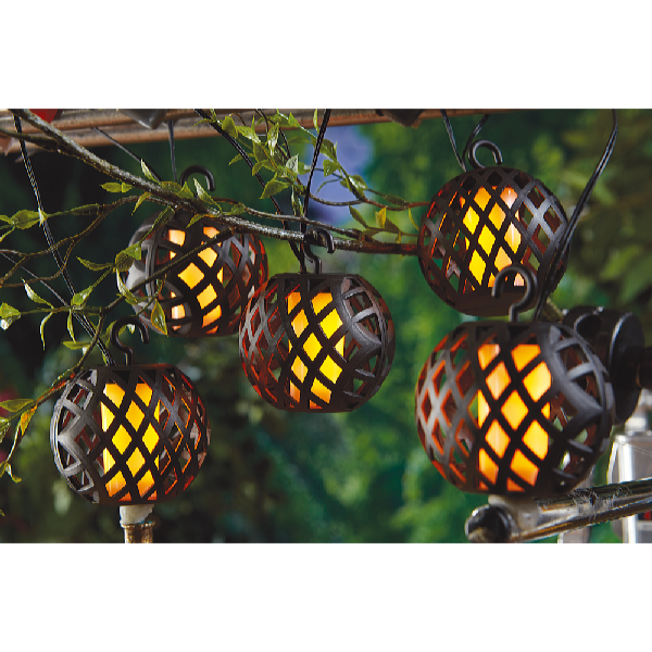 Garden King Solárna svetelná LED reťaz, 6 lampášov, teplá biela SL-1013