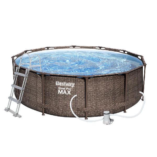 Bestway Bazén Steel Pro Max Rattan 3,66 x 1 m set vrátane príslušenstva