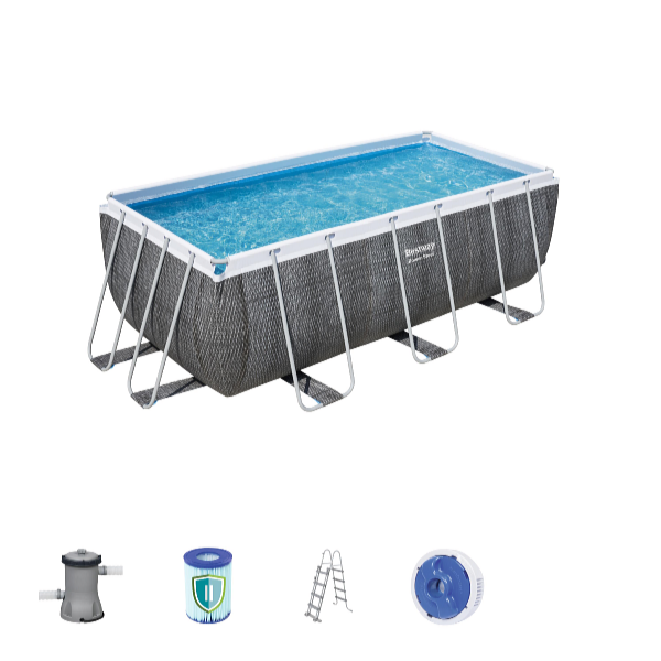 Bestway Bazén Power Steel Rattan 4,12 x 2,01 x 1,22 m set vrátane príslušenstva