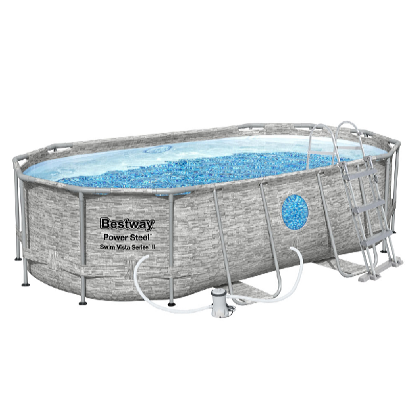 Bestway Bazén Power Steel Stacked Stone Swim Vista 4,27 x 2,5 x 1 m set vrátane príslušenstva