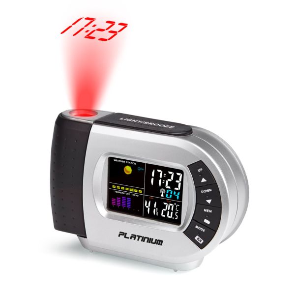 Platinium Budík s meteostanicou a projekciou RS5012LBTC