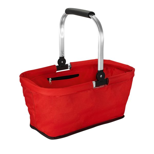 HomeLife Nákupný skladací košík 46 x 28 x 23 cm červený