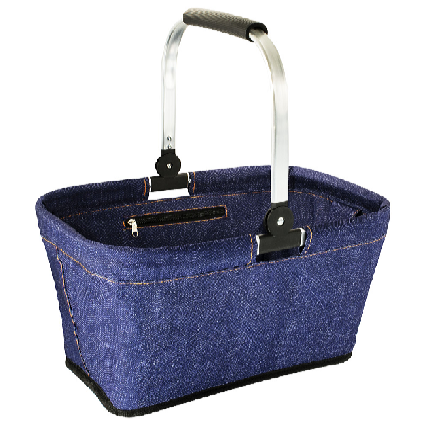 HomeLife Nákupný skladací košík 46 x 28 x 23 cm jeans