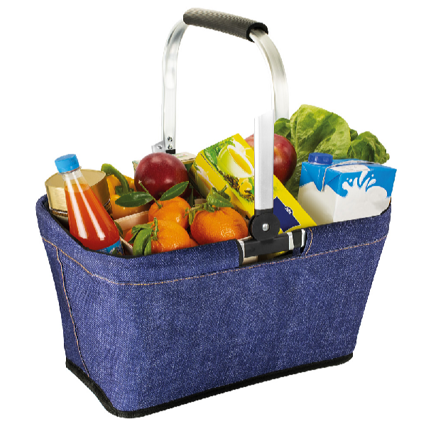 HomeLife Nákupný skladací košík 46 x 28 x 23 cm jeans