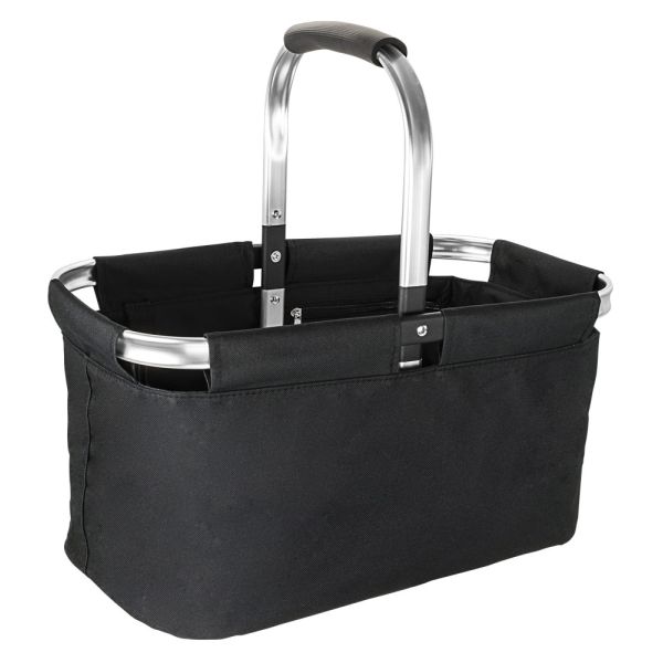 HomeLife Nákupný skladací košík 43 x 27 x 23 cm čierny