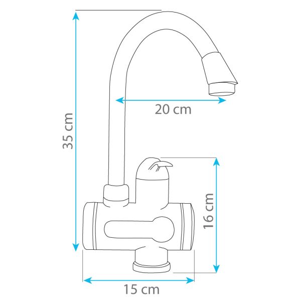 HomeLife Batéria s elektrickým ohrevom vody DIGITERM HY30-08