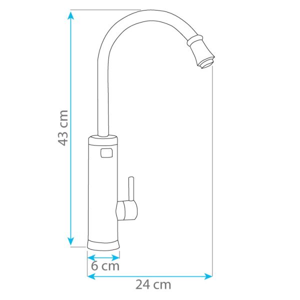 HomeLife Batéria s elektrickým ohrevom vody INOX DIGITAL SDR-18DC-3H