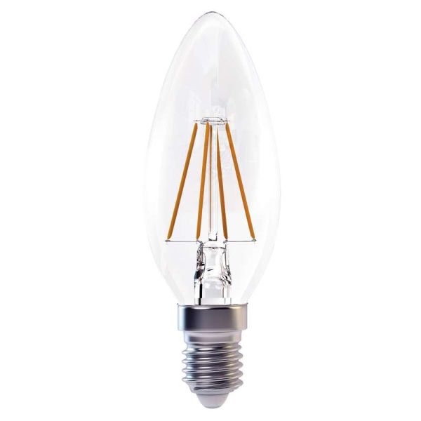 Emos LED žiarovka filament candle 4W E14 teplá biela