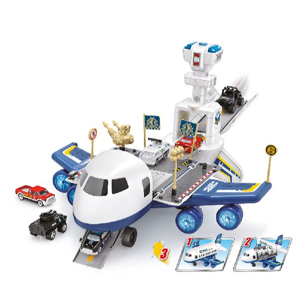 Kids World Hracia súprava lietadlo s rampou - polícia, 35 x 35 x 20 cm