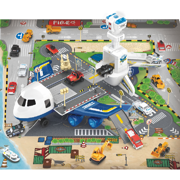 Kids World Hracia súprava lietadlo s rampou - polícia, 35 x 35 x 20 cm